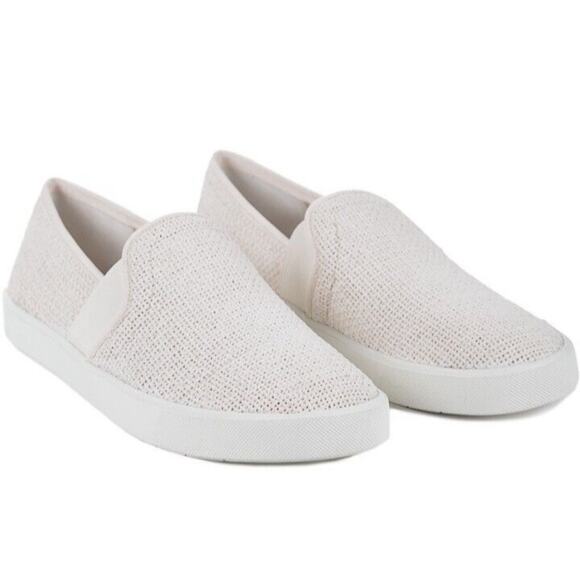 VINCE Slip On Sneakers Off-White Linen Fabric Weave Classic Size US 10 / EU 40 - Picture 1 of 7